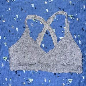 Aerie’s gray lace cross back bralette